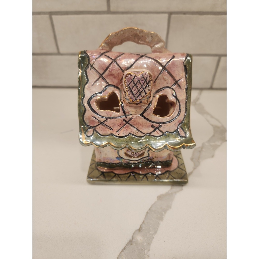Blue Sky Clayworks "LOVE" Pink Heart Cottage Tea Light House Heather Goldminc - Picture 3 of 10